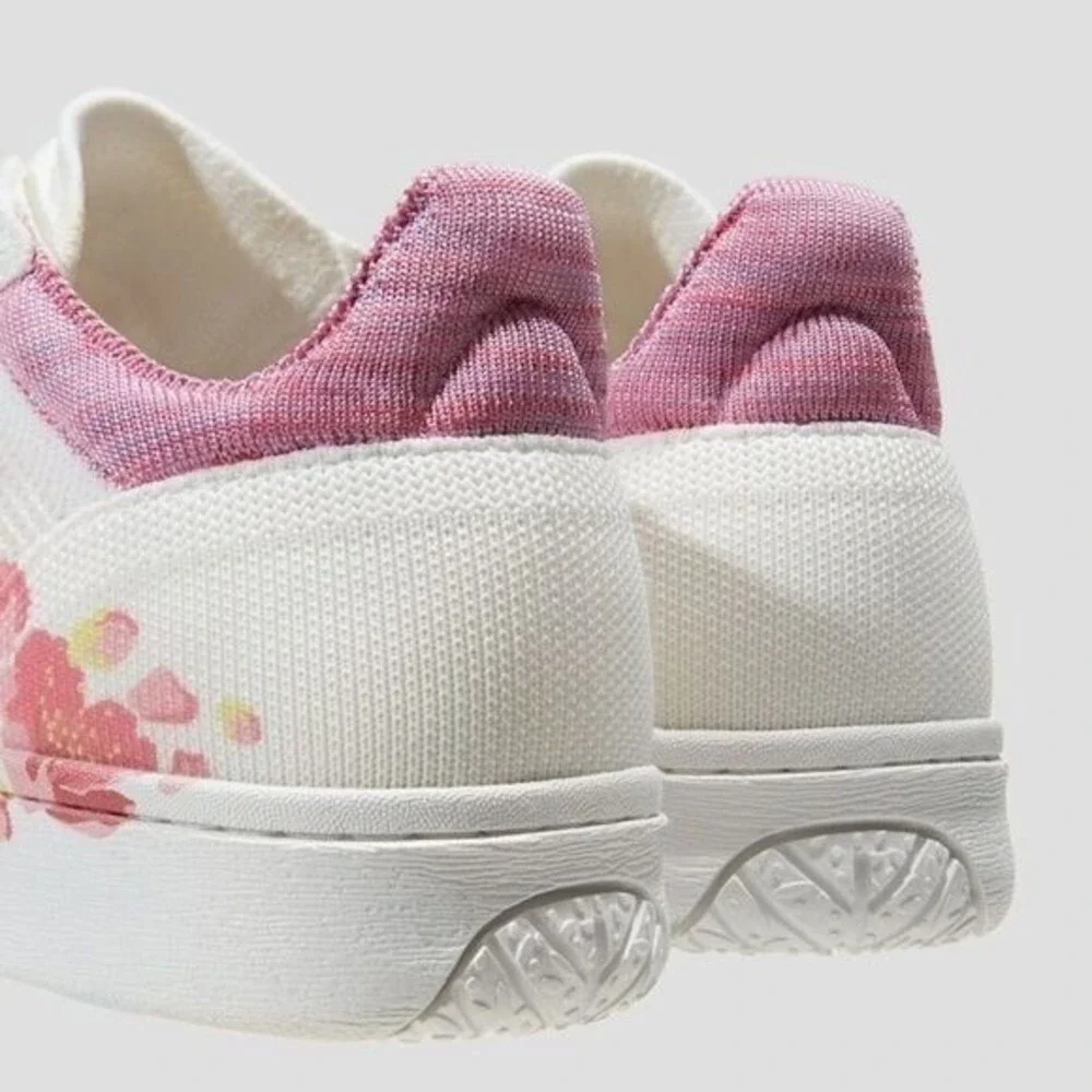 VIVAIA Floral Canvas Sneakers White Pink Casual Comfort Women's size‎ EU/40 US/9